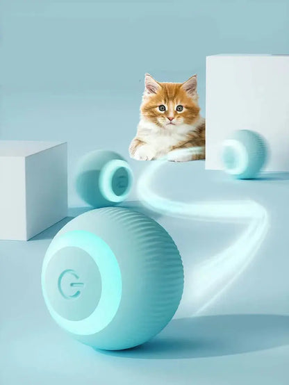 Automatic Rolling Ball Smart Cat Dog Toy Electric Pet Self-Moving Kitten Game Uk